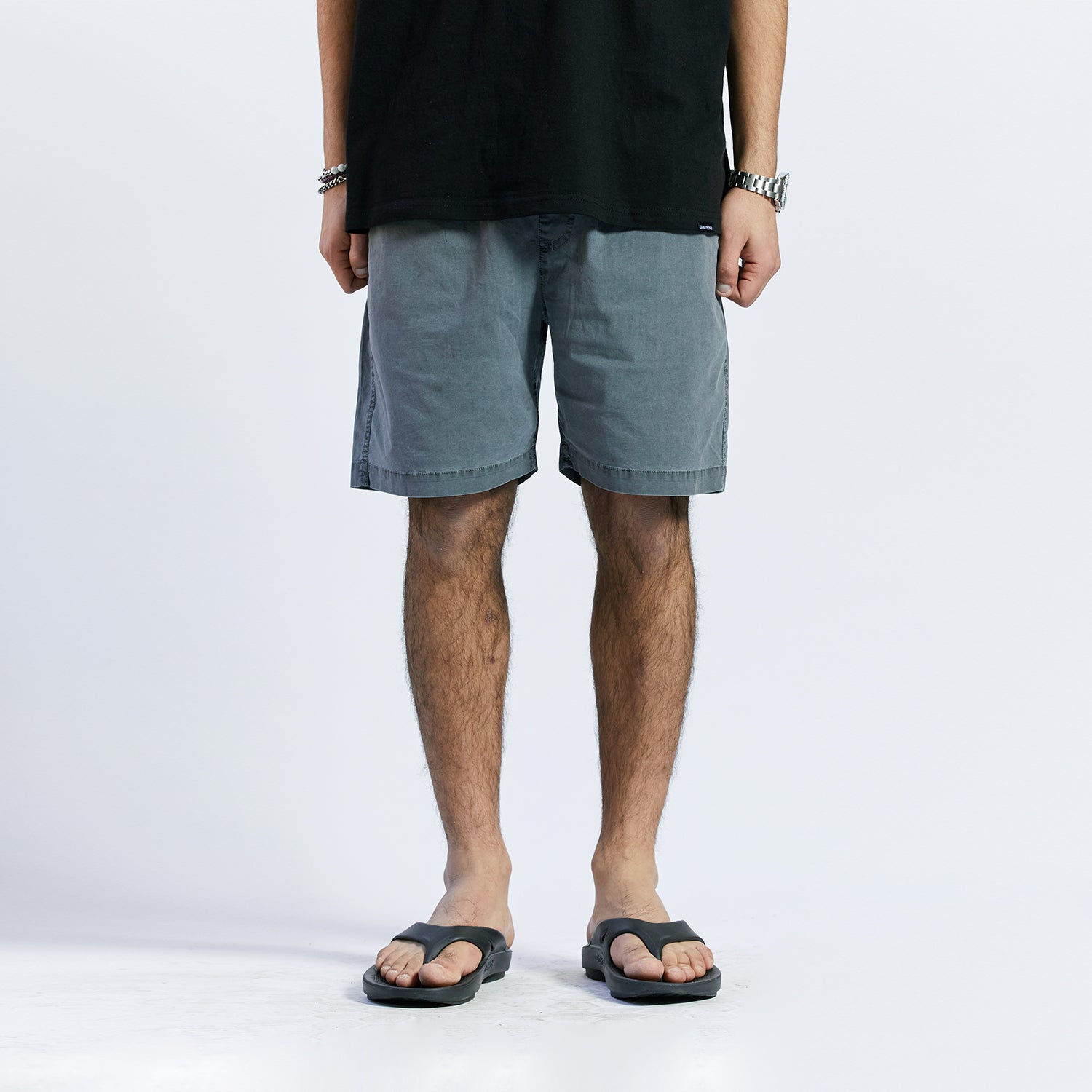 SP COTTON WASHING SHORTS-CHARCOAL