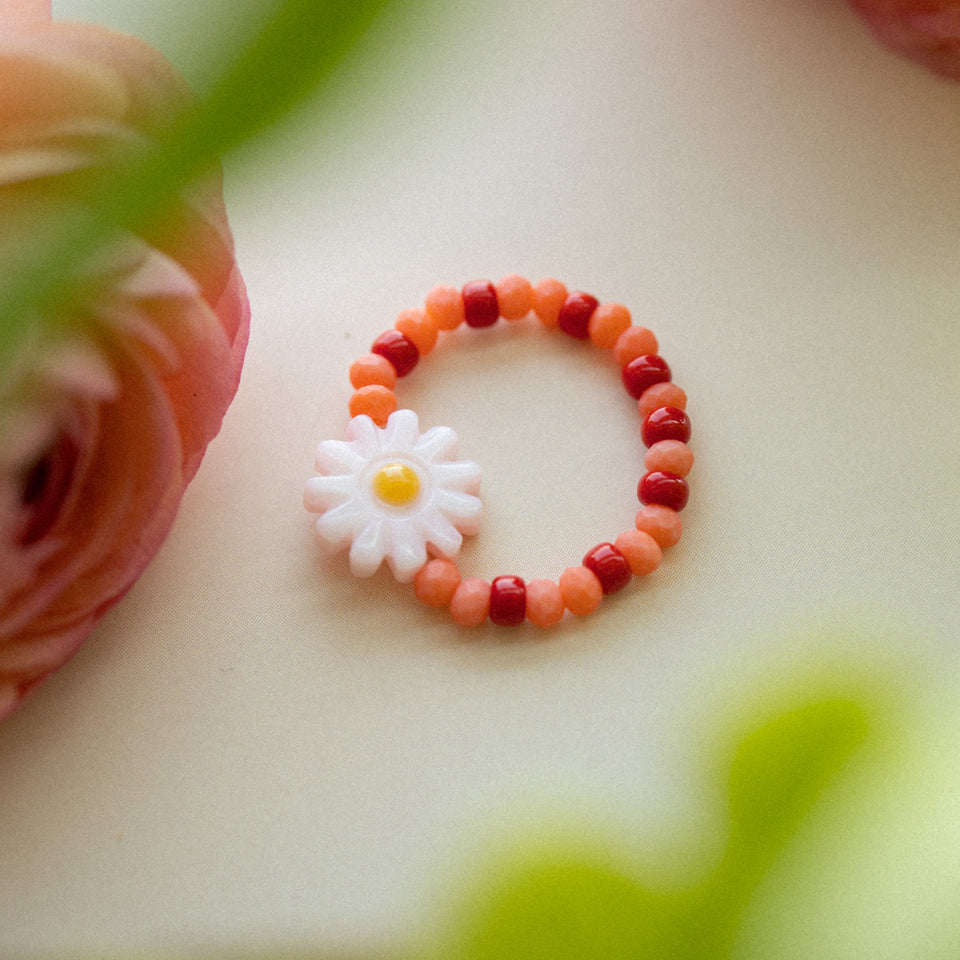 Sunny flower bead ring