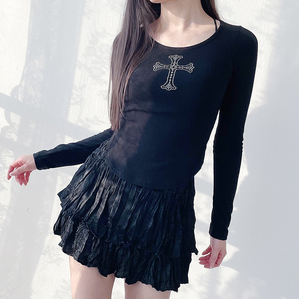 [起毛!] スパークリングキュービックTシャツ (Black) / [Fleece!] Sparkling Cubic T-Shirts (Black)
