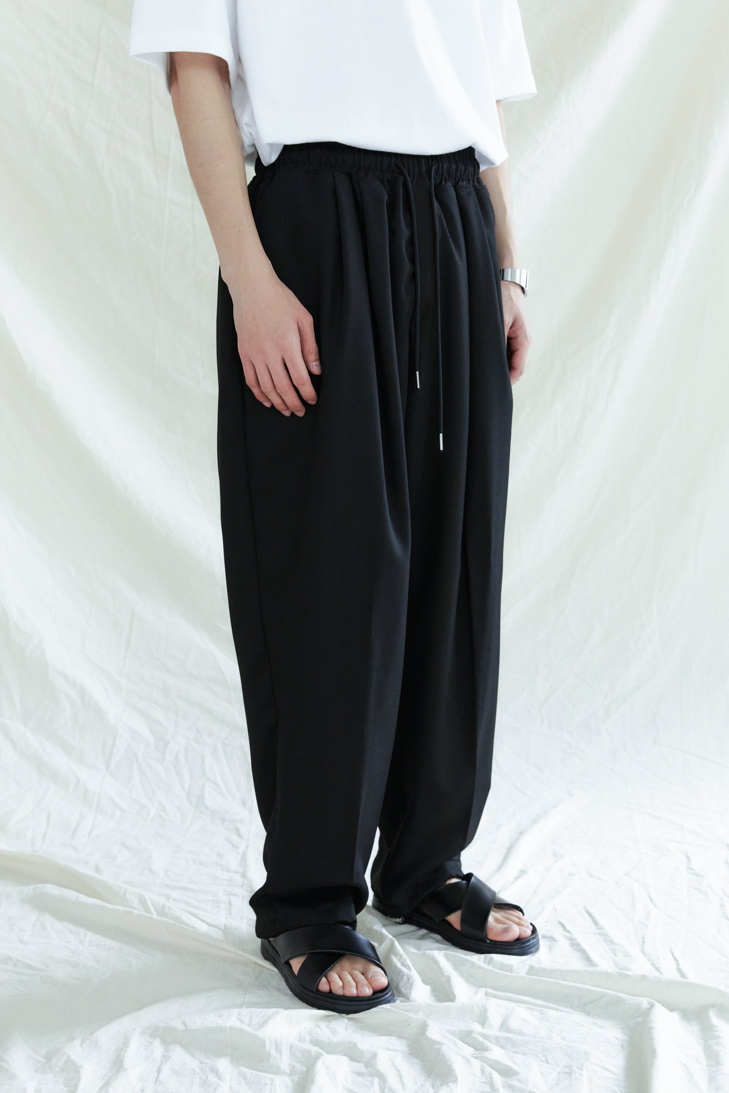 PRK 2TUCK BALLOON FIT 2WAY PANTS BLACK