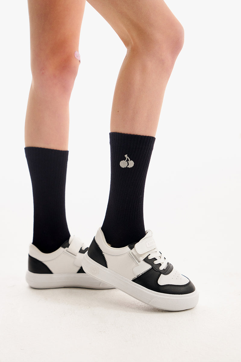 MONO CHERRY COLOR COMBINATION SOCKS [ DARK NAVY]