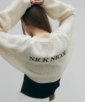 NICOLE BOLERO LOGO CARDIGAN_BROWN