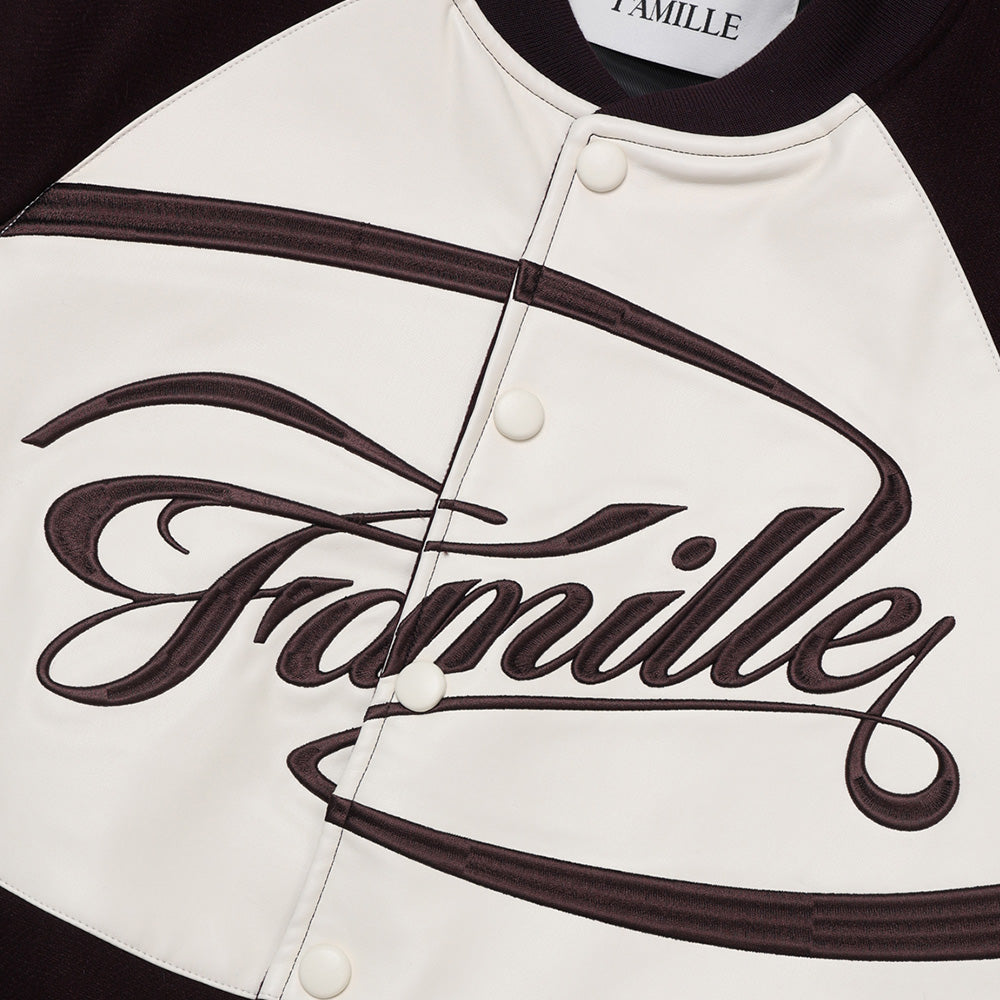 EMBROIDERY LOGO VARSITY JACKET (BURGUNDY)