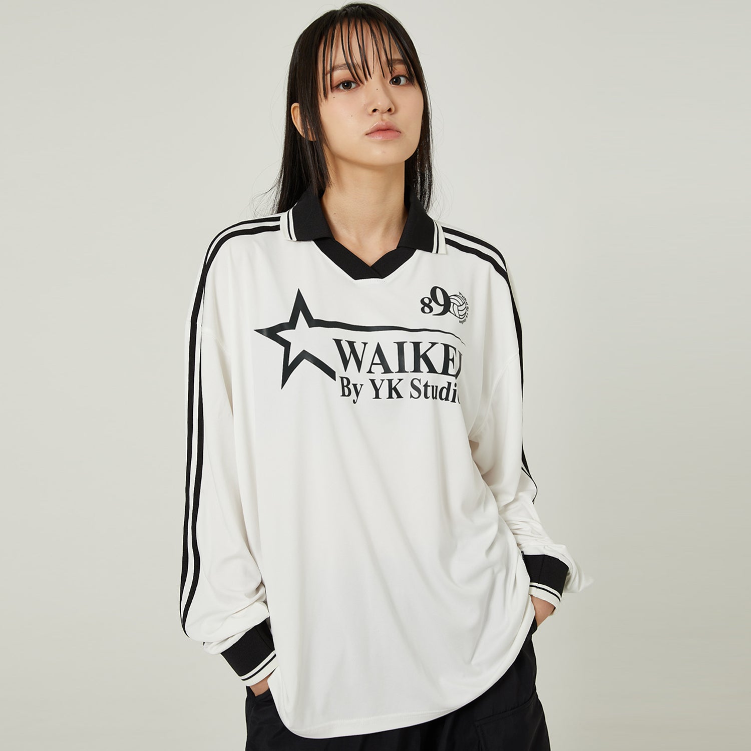 Star logo collar jersey long sleeve tshirts