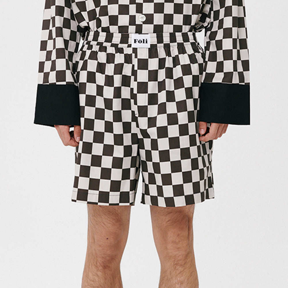 (M) Black Grid PJ Shorts