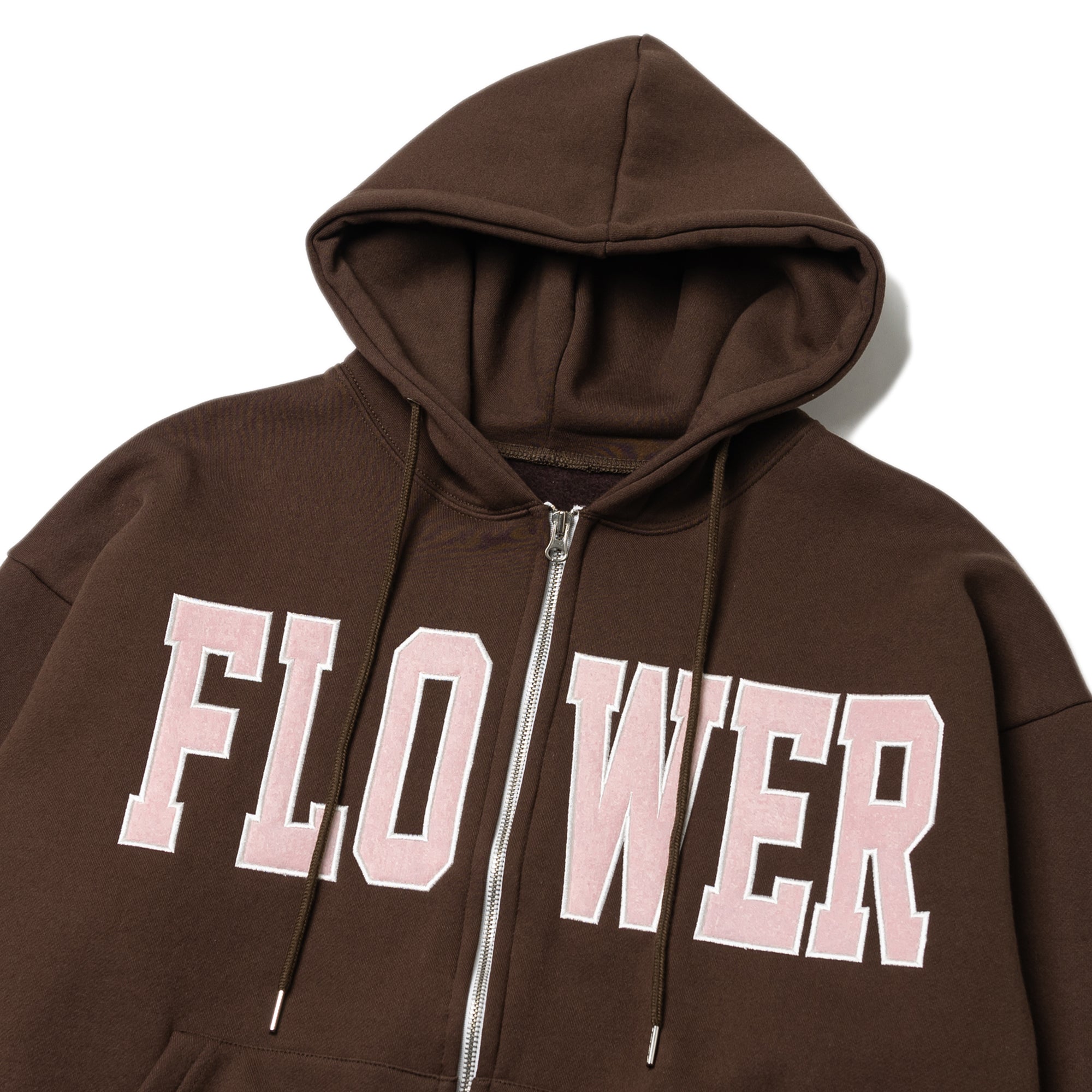 FLOWER ZIP UP HOOD(BROWN)