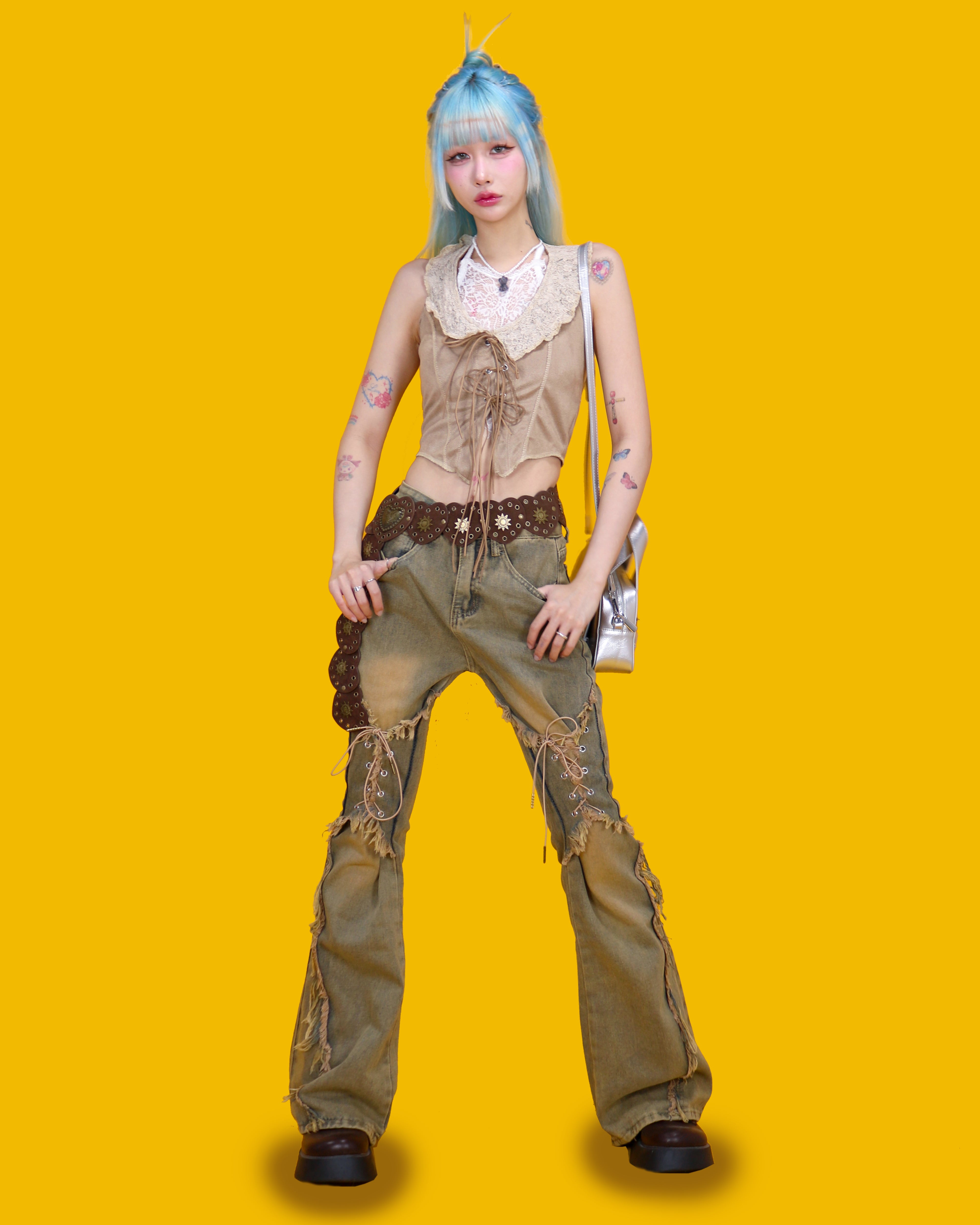 rocket corset denim pants