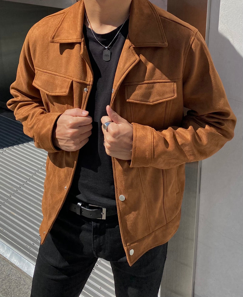 スエードトラッカージャケット / Suede Trucker Jacket (camel) – 60