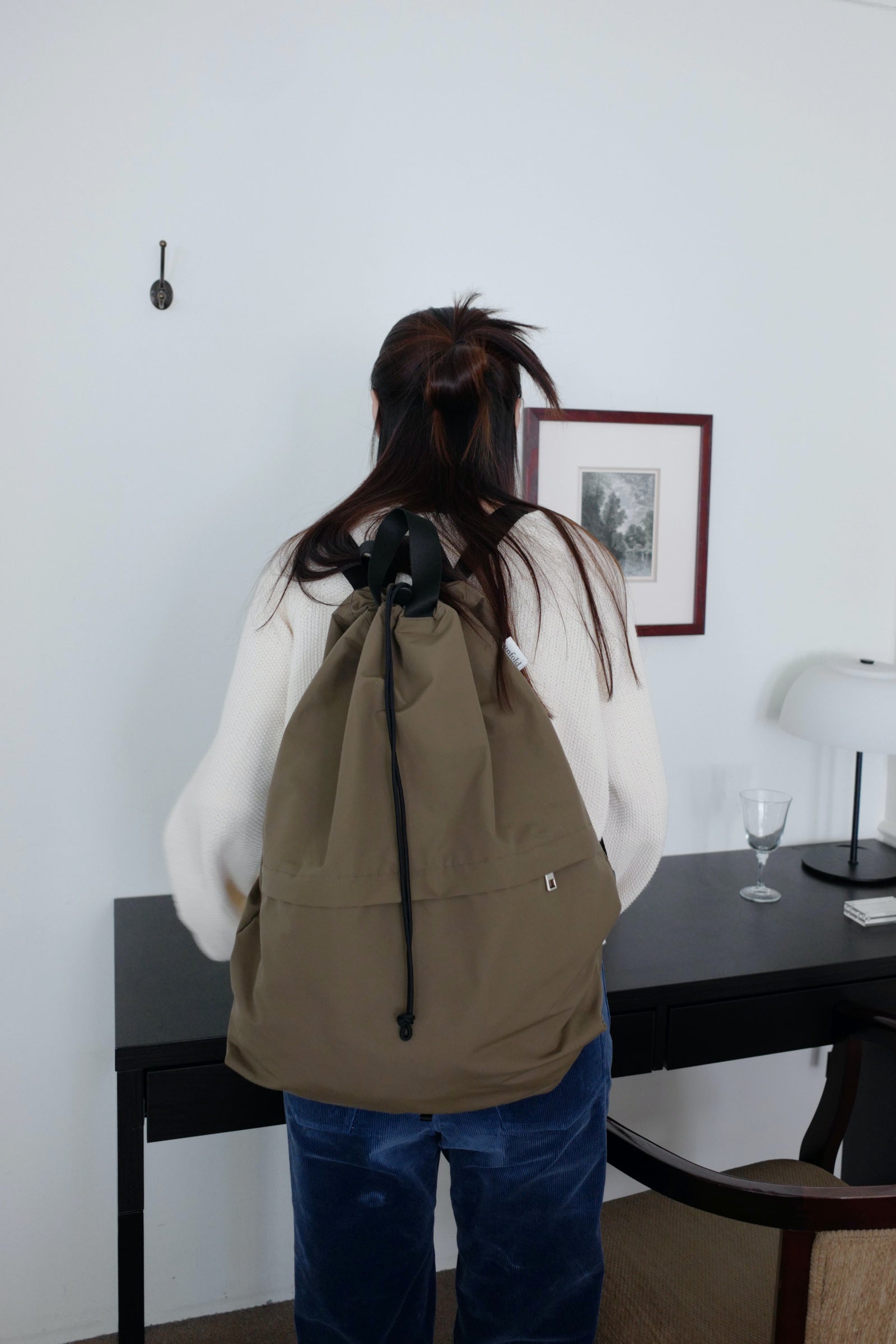 String backpack (Khaki_Brown)