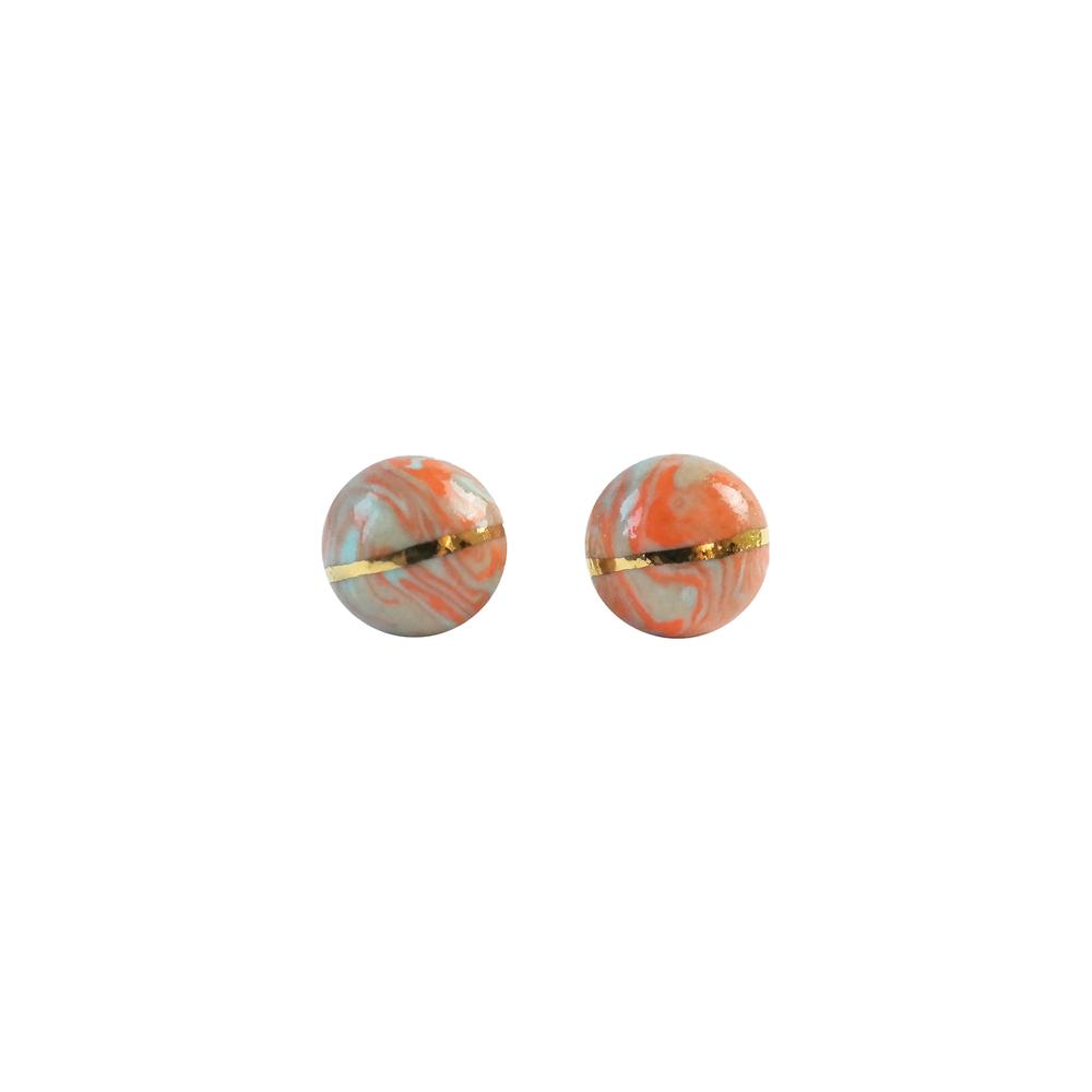 2021 Pantone Daily Round Marbling earring (OR)