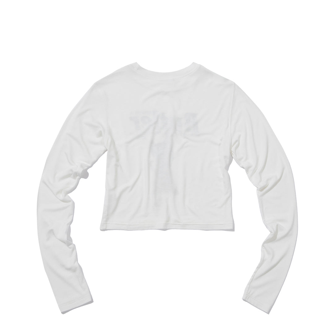 CAT BUTLER Crop long-sleeved T-Shirt (WHITE)