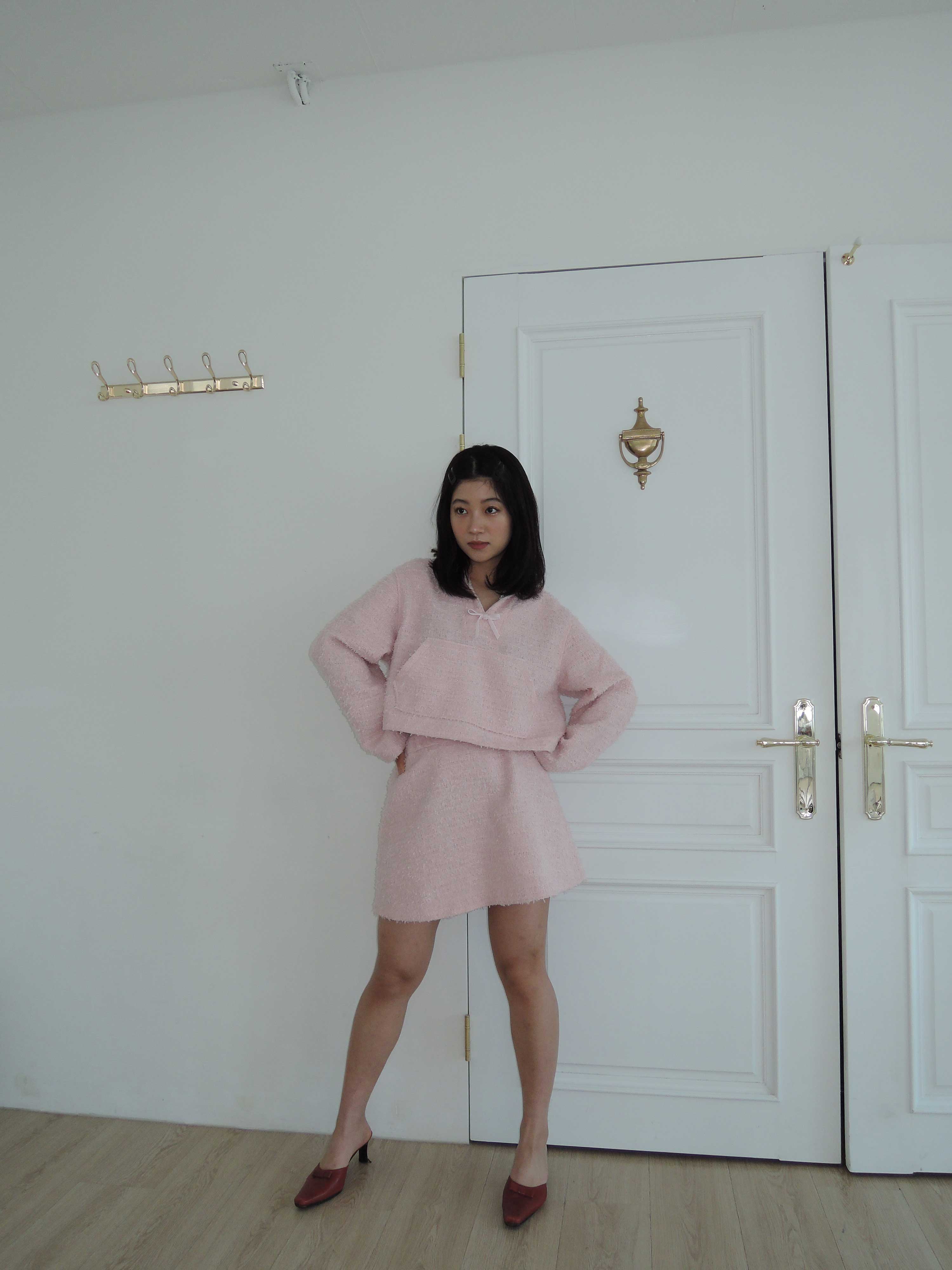 TISHA SAILOR TWEED BLOUSE _PINK