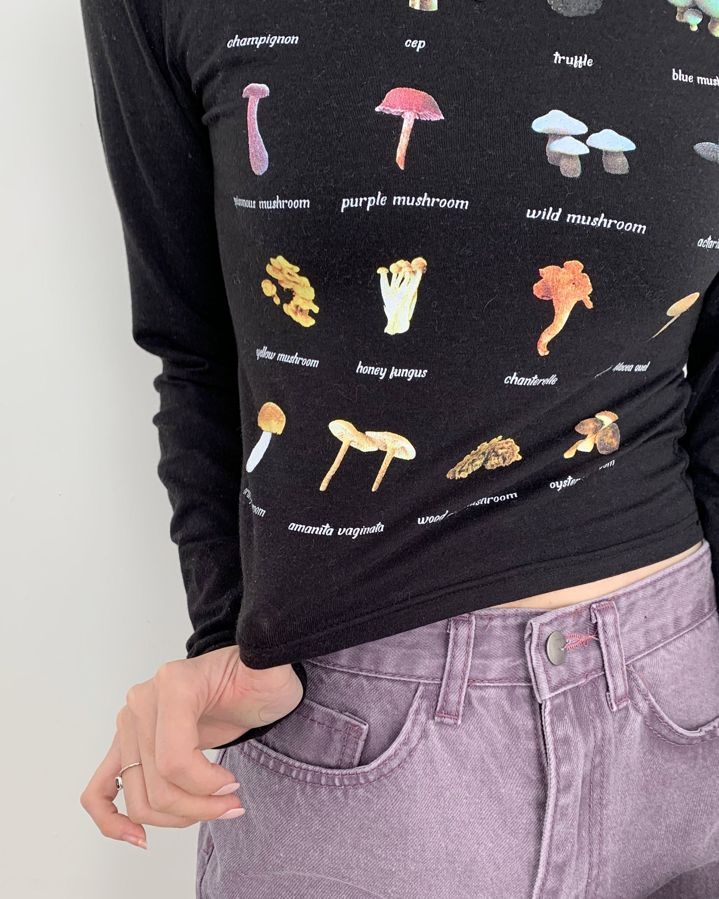 [MADE] Mushroom Print Crop T-shirt