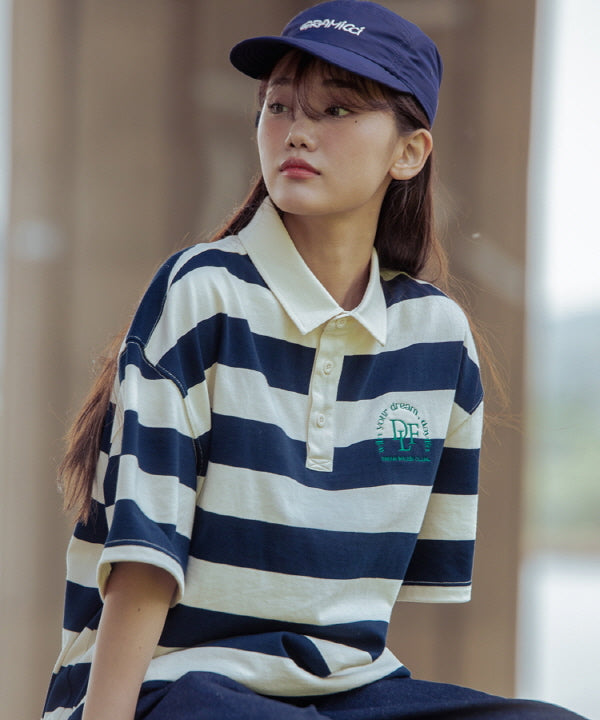 DAYLIFE STRIPE RUGBY T-SHIRT