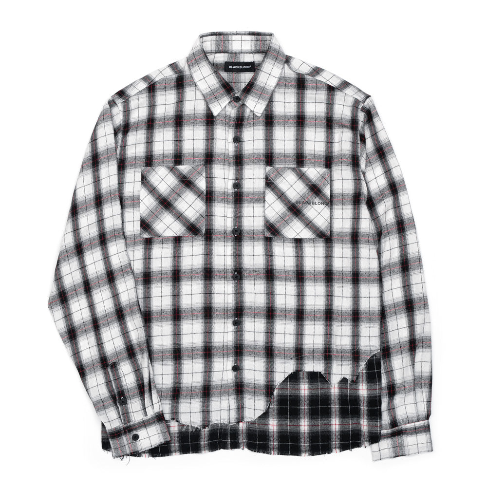 BBD Classic Logo Layered Check Shirt (White)