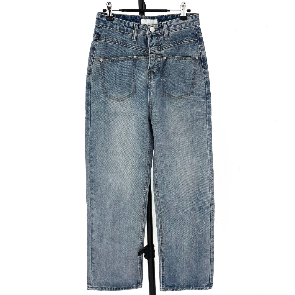 Low pocket vintage semi wide denim pants