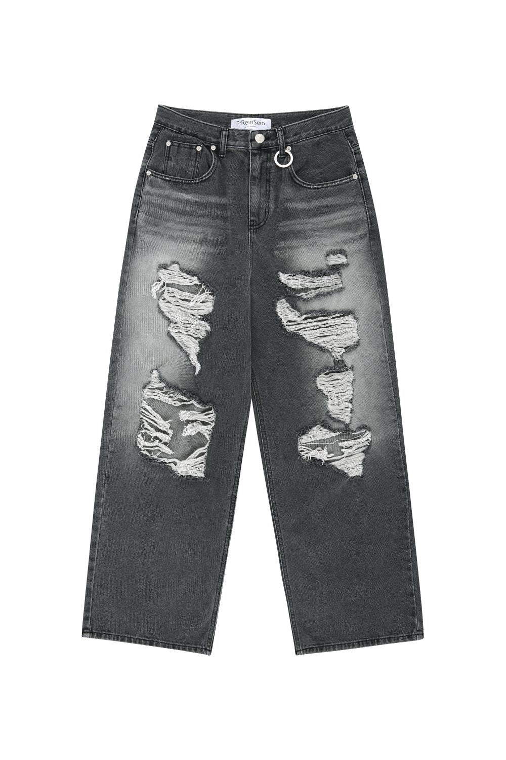 Vintage damaged wide black denim pants