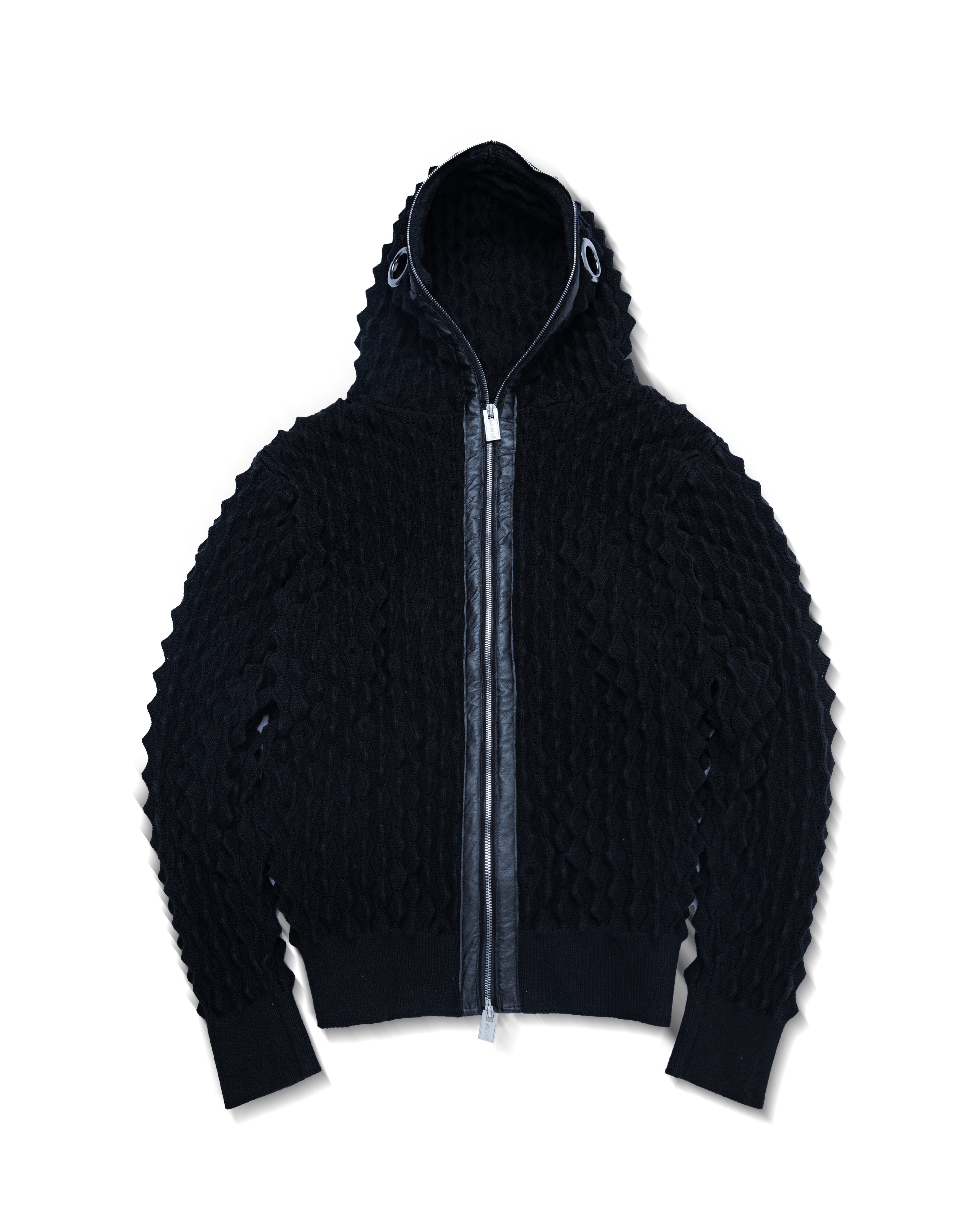 THORN KNIT ZIPPED HOODIE