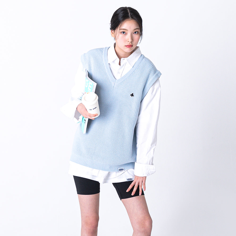 CLOVER WP KNIT VEST(SKY BLUE)