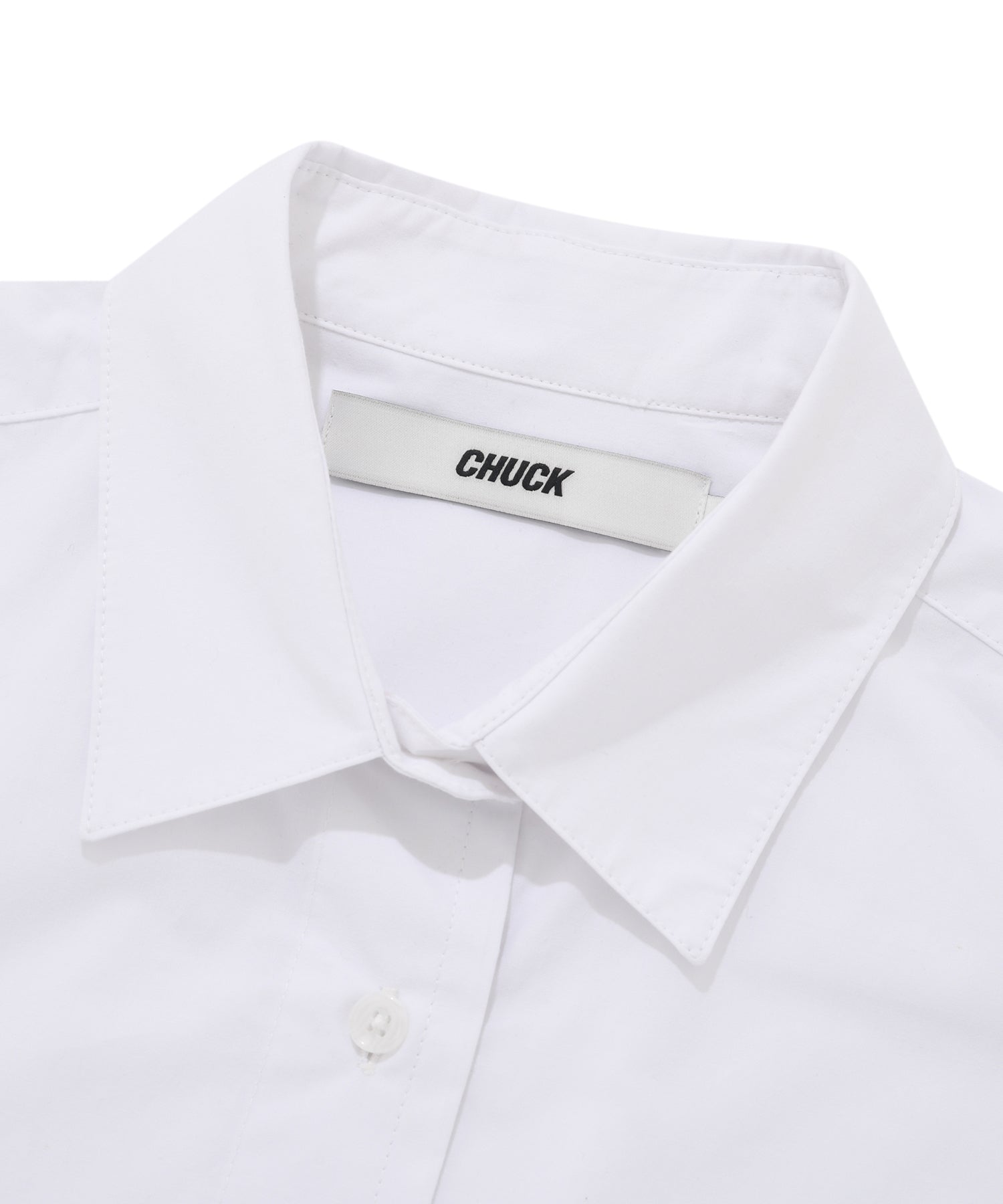 CHUCK シャープロゴクロップコットンシャツ / CHUCK SHARP LOGO CROP COTTON SHIRT (WHITE)