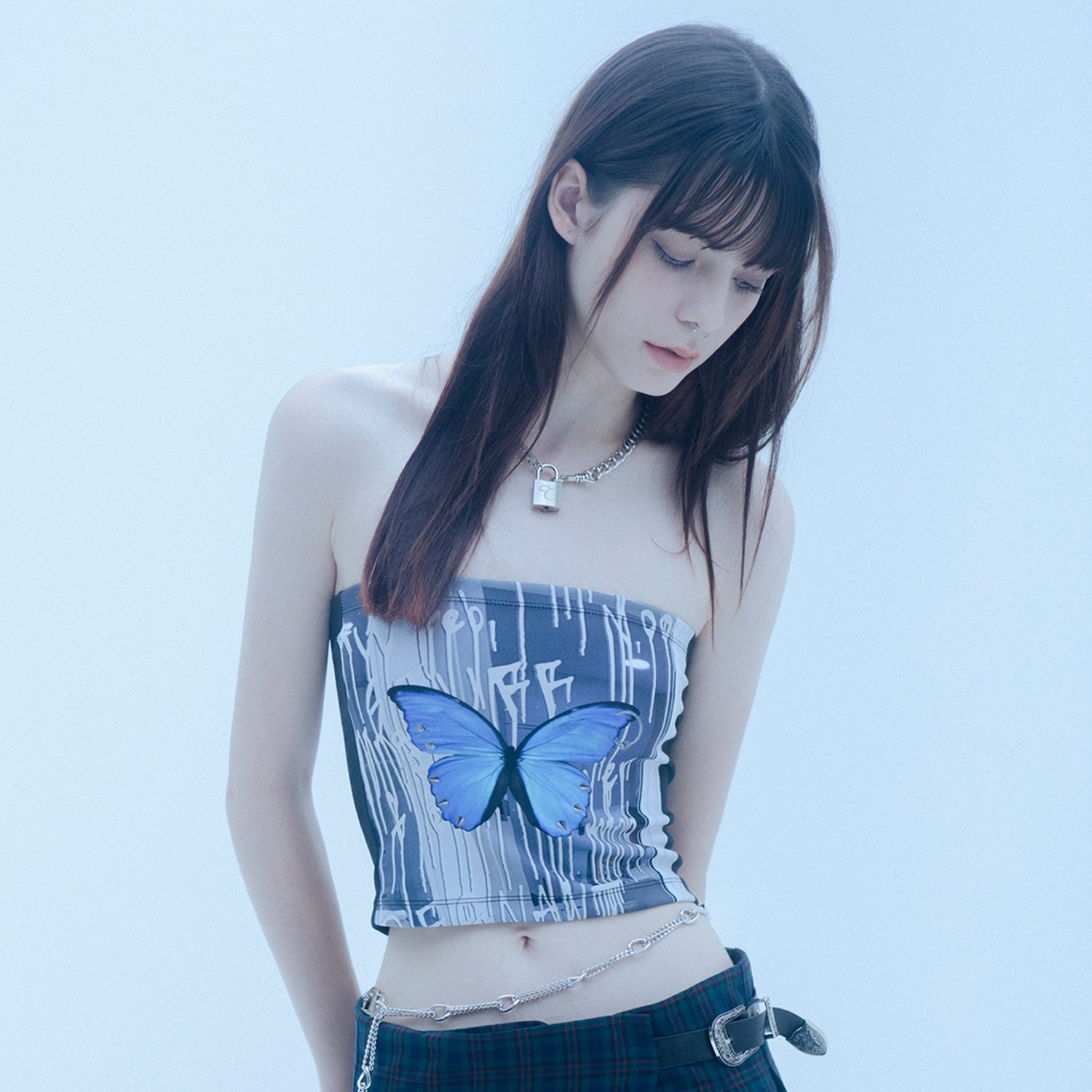 0 4 butterfly & pistol tube top