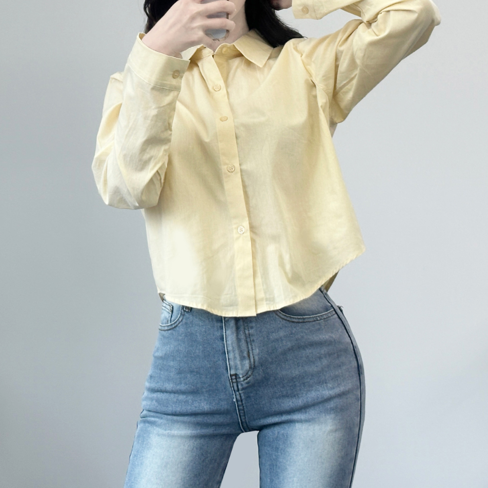 Cotton Basic Long Sleeved Shirt