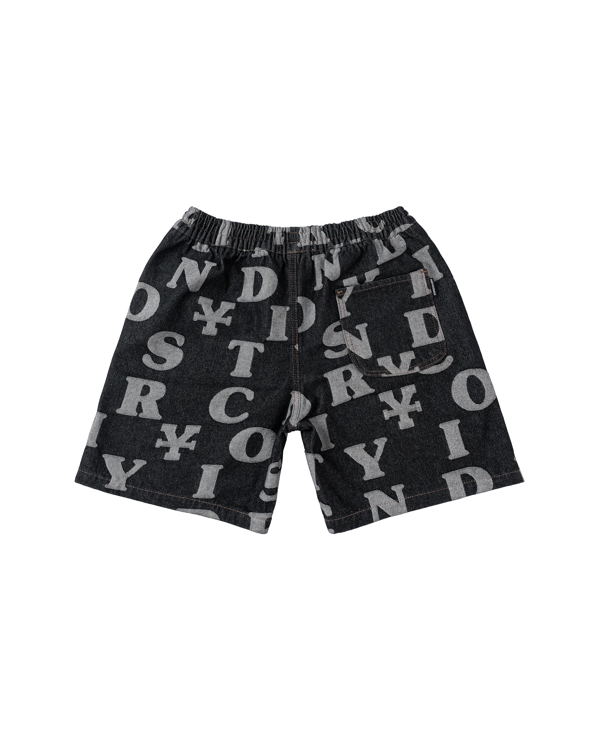 Letters Monogram Denim Short - Black