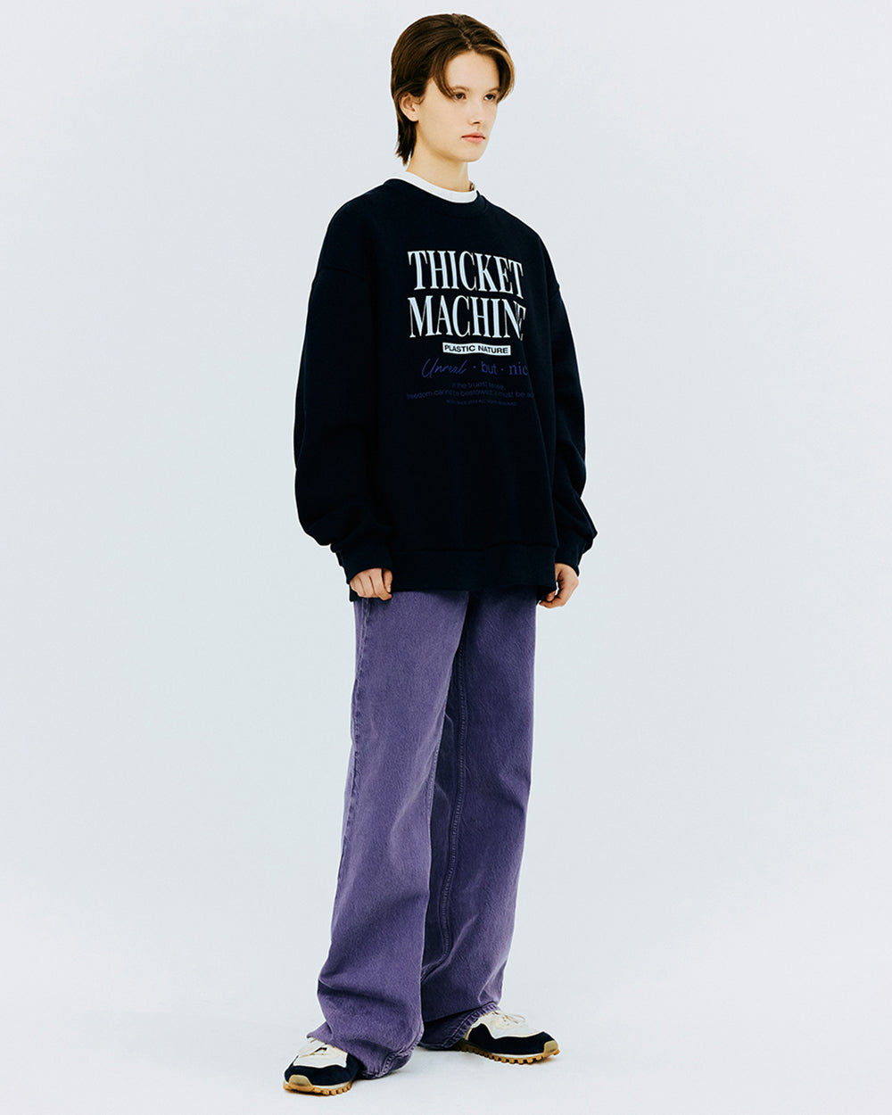 THICKET MACHINE TYPO SWEATSHIRT-NAVY