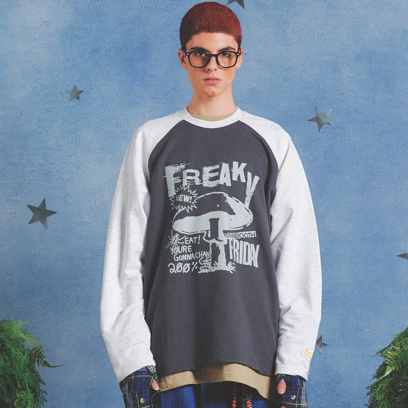 Freaky Mushroom Raglan T-shirt(2 COLOR)