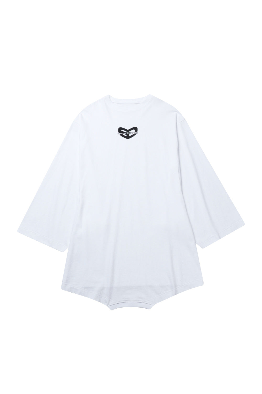 BLUR HEART CAPE SLEEVE T-SHIRTS_WHITE