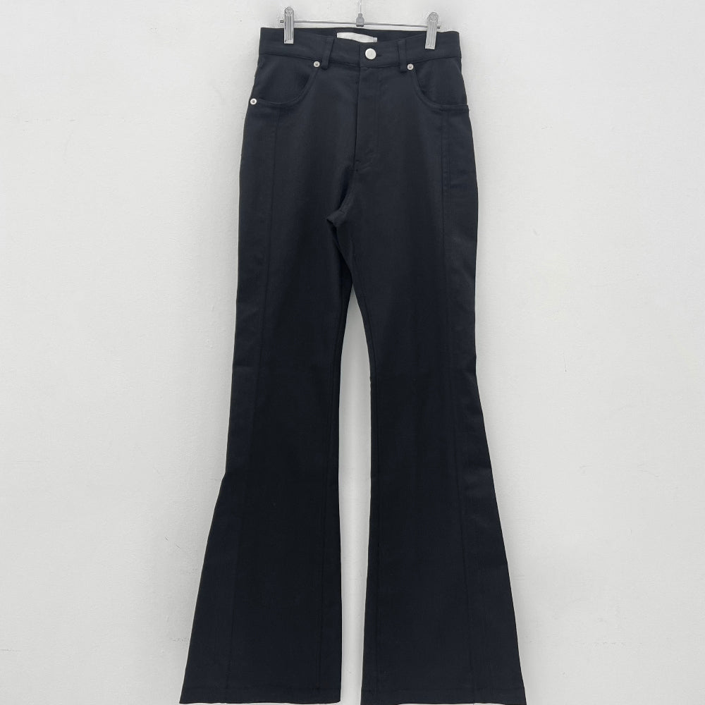 Side cutting line boots-cut cotton pants (2 Color)