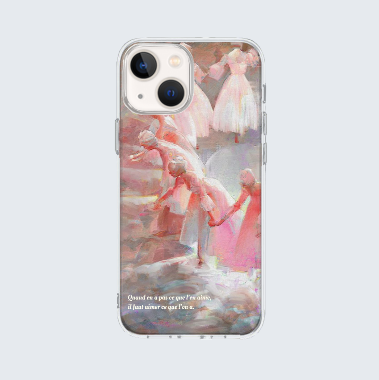 oil painting (pink ballerina) iphone case