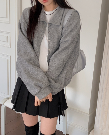 ST Loose Balloon Collar Cardigan (3color)