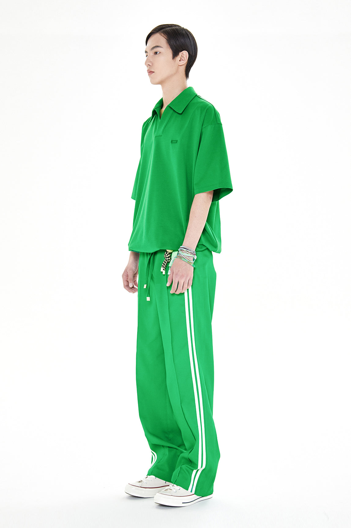 Wide track pants (Bright green)