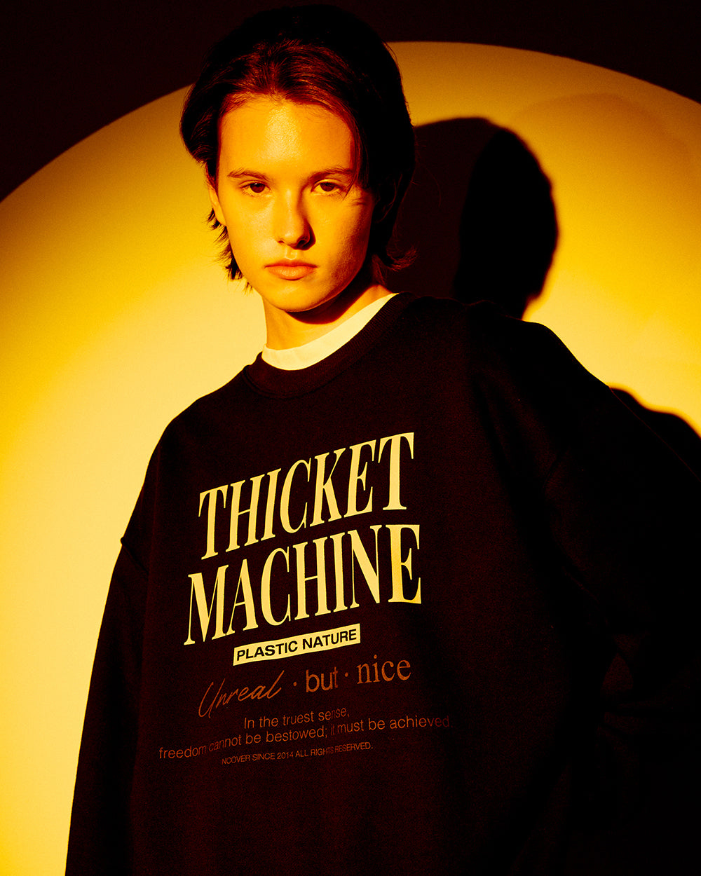 THICKET MACHINE TYPO SWEATSHIRT-NAVY