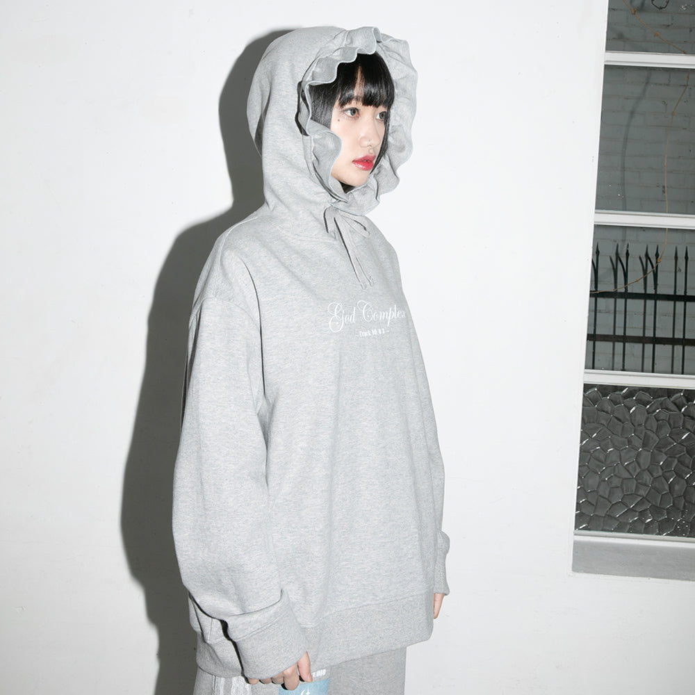 God Complex Ruffle Hoodie - GREY