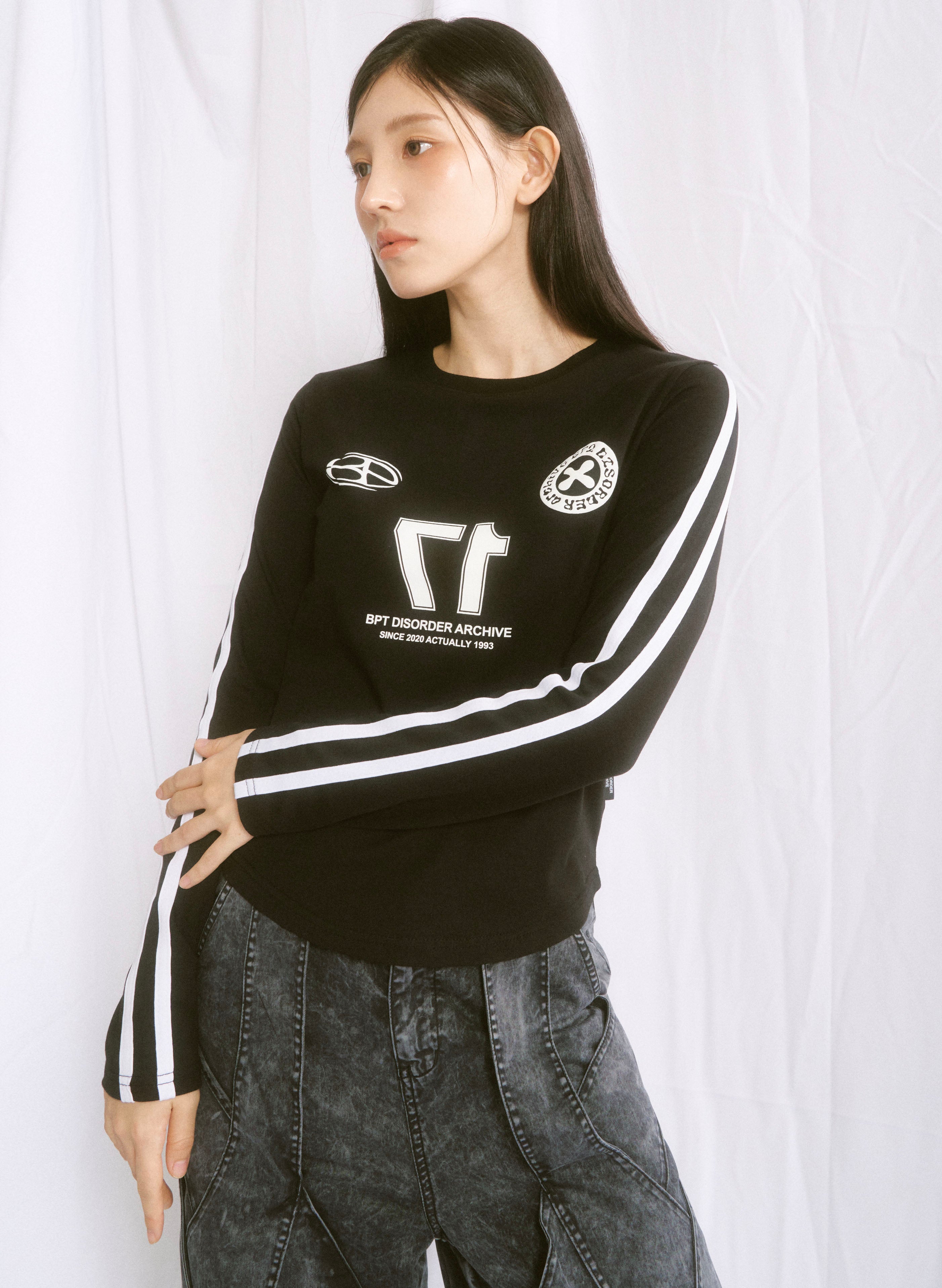 BPT SPORTY WOMEN CROP LONG SLEEVE BLACK