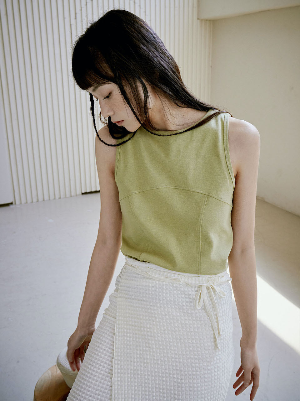 COTTON RIB TANK [ OLIVE ]