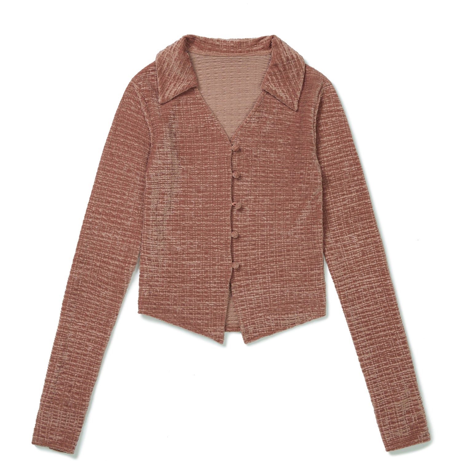 ビンテージベルベットカラーカーディガン / Vintage Velvet Collar Cardigan [PINK]