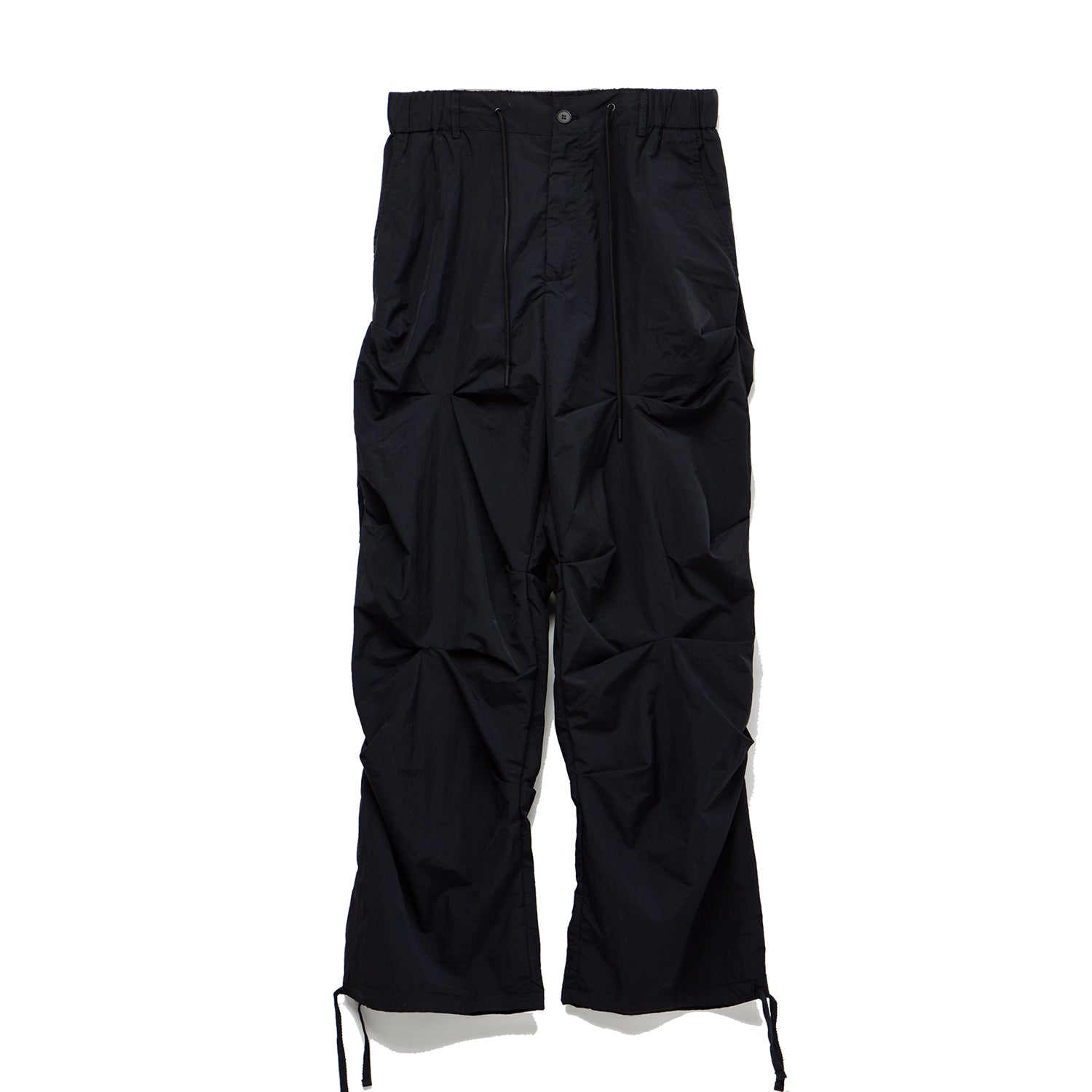 CREASE NYLON BANDING PANTS_BK