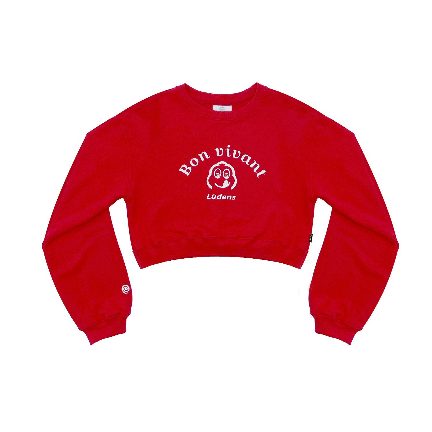 Women Bon Vivant Crop Crewneck_Red