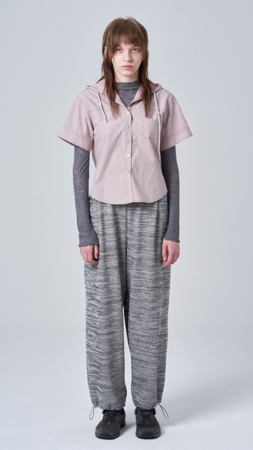 Banding wide pants_gray