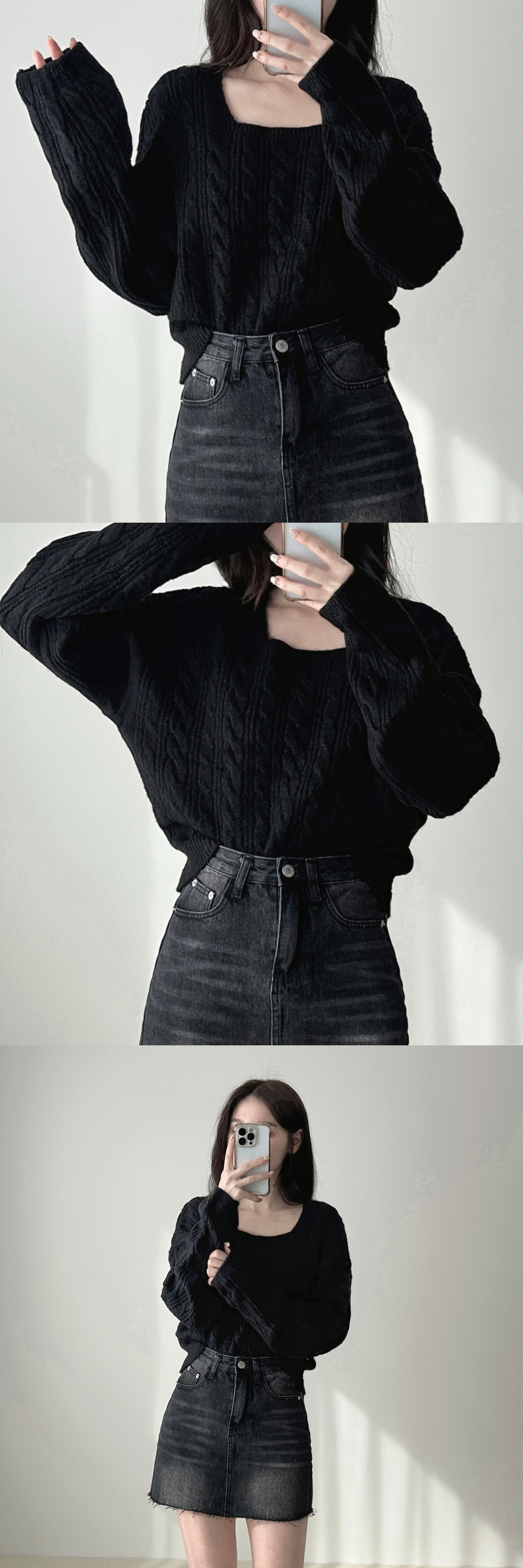 Square cropped knit