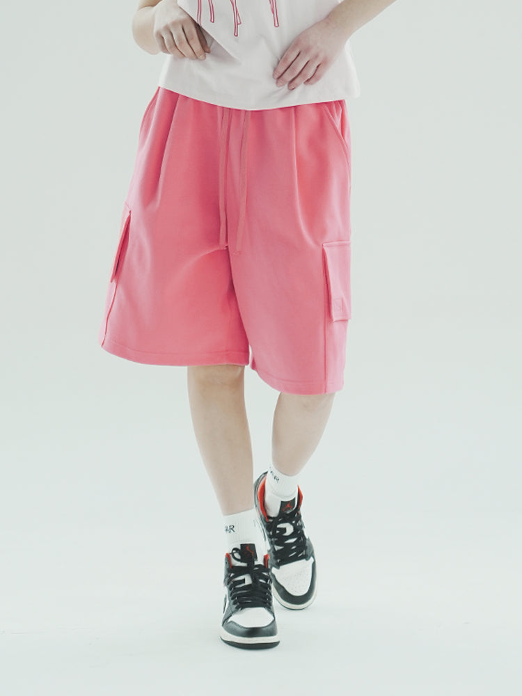 P1013 BERMUDA WIDE CARGO PANTS_PINK