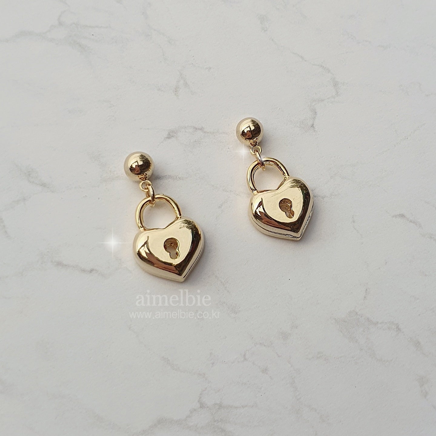  Gold Heart Lock Piercing (Ive Yujin, Ive Rei, Billlie Sheon Piercing)