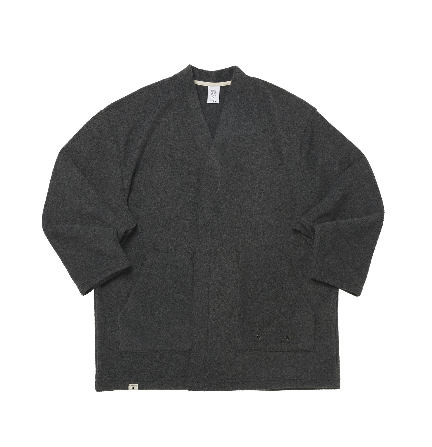 WARM-FLEECE HERITAGE CARDIGAN (Charcoal)