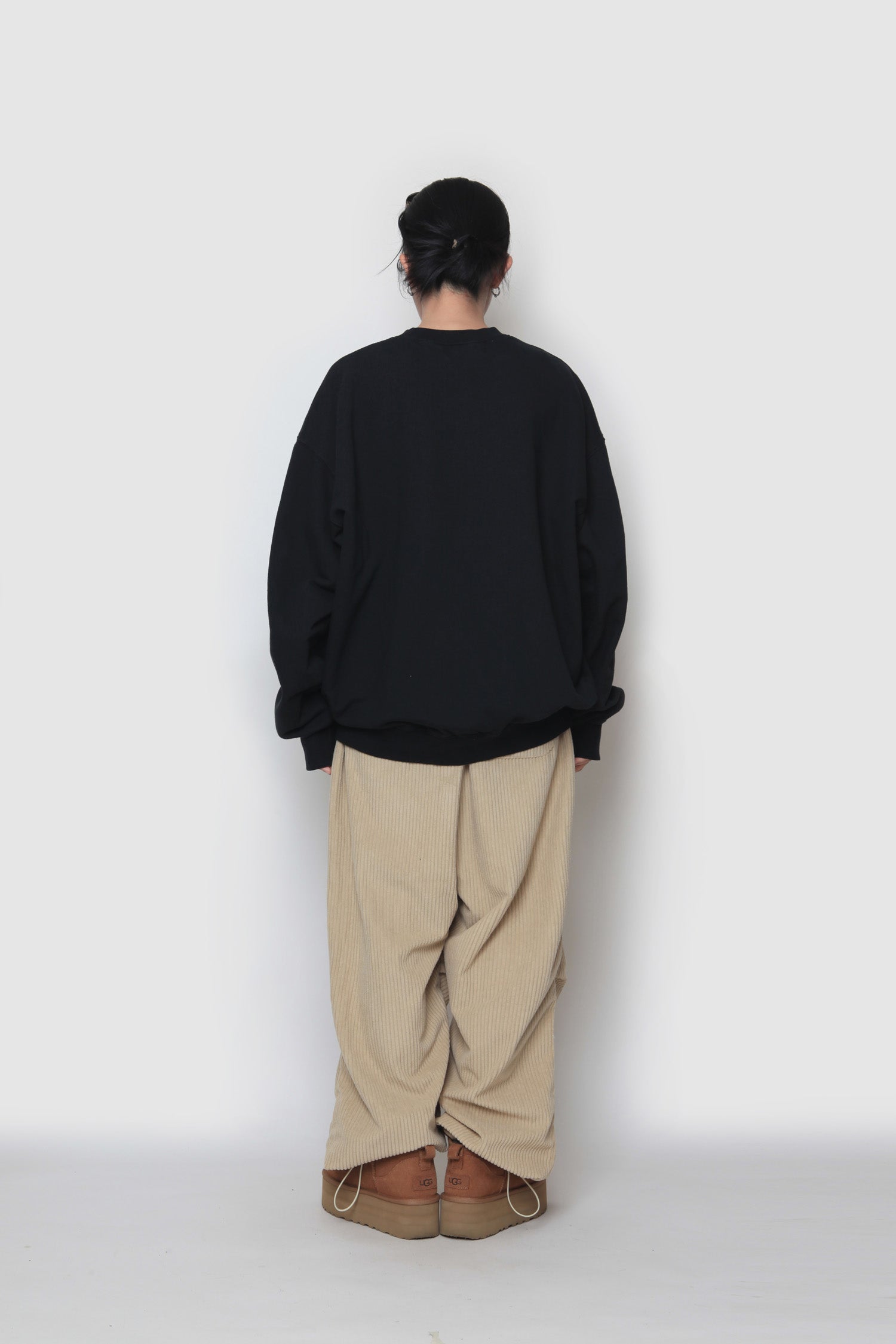 Corduroy Knitted Tuck String Pants