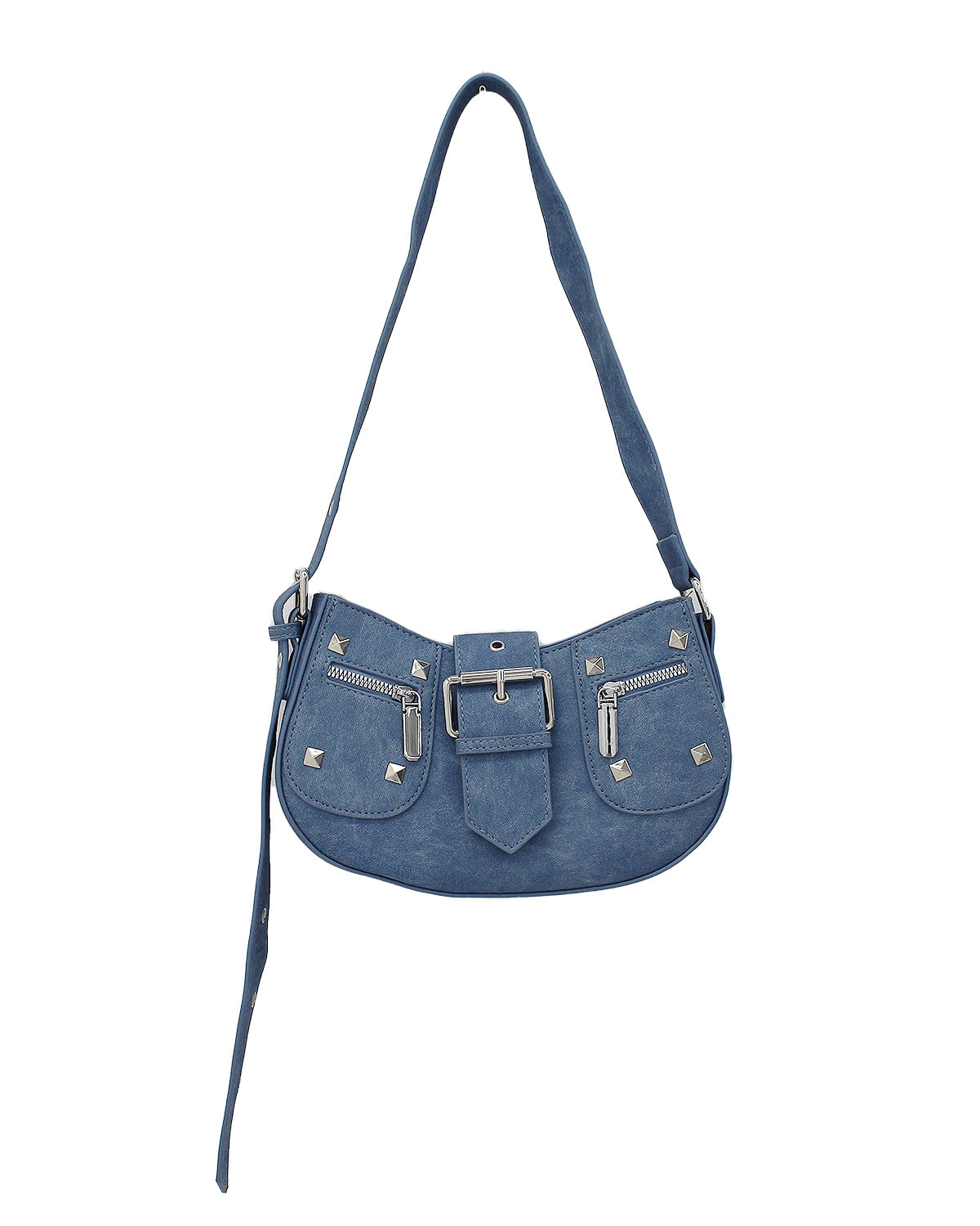 Denim Studded Shoulder Mini Bag (2color)