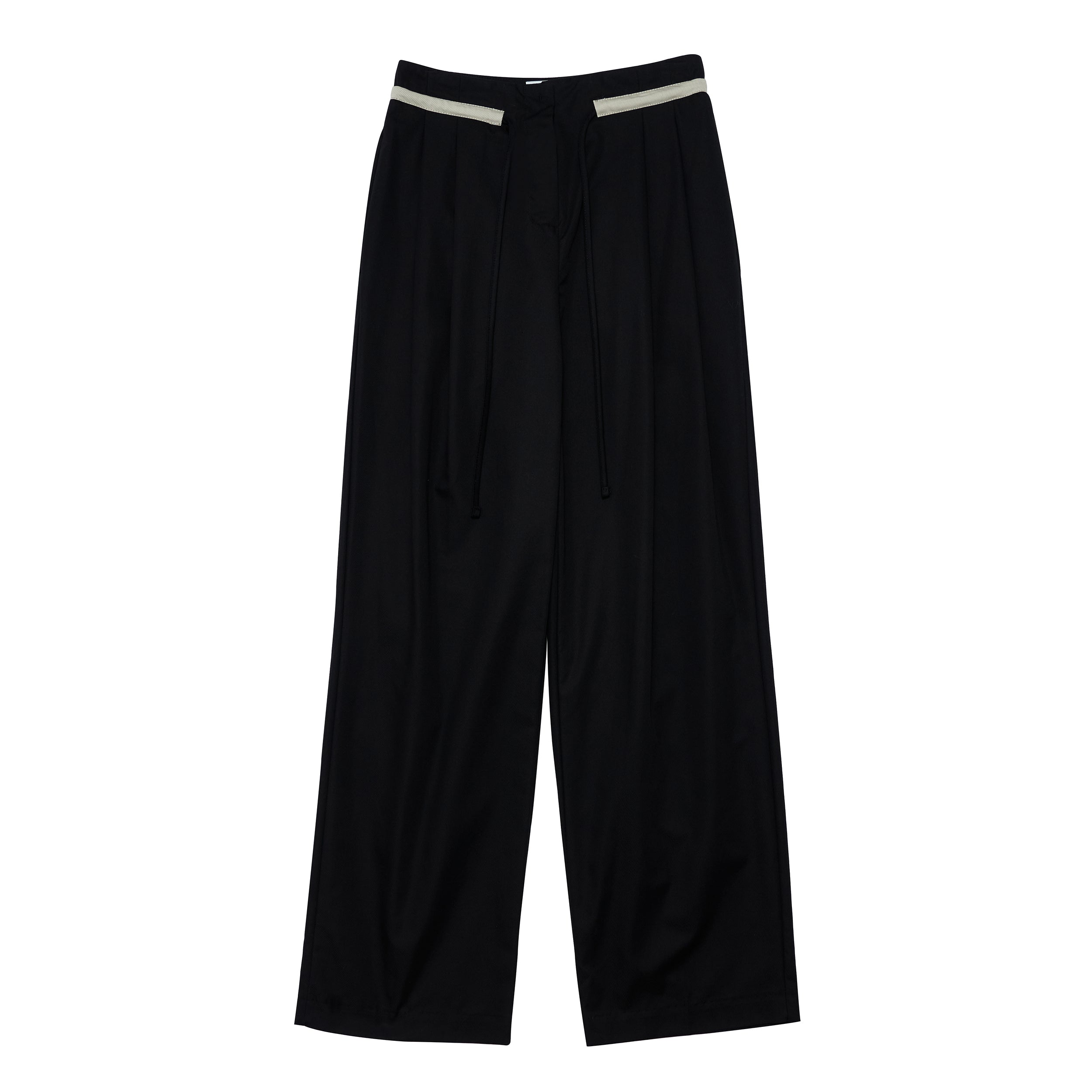 STRING LINE PANTS -BLACK