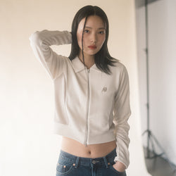 ROSE COLLAR ZIP UP JACKET(IVORY)